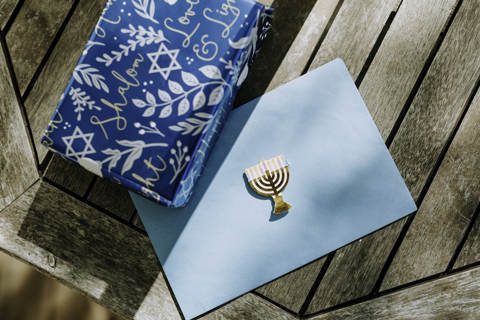 Close-Up Photo Of Gift Box On Wooden Surface