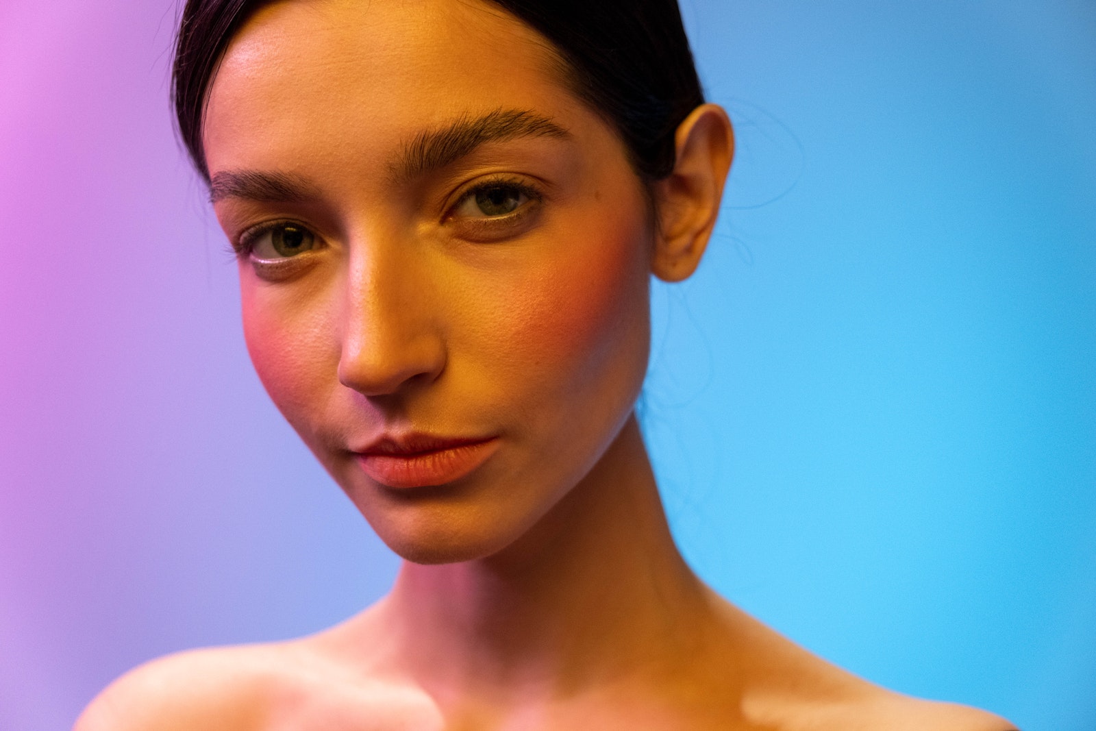 Woman With Blue Eyes and Black Hair